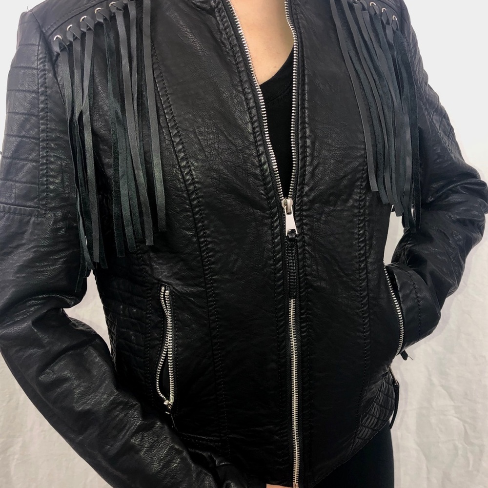Black leather jacket